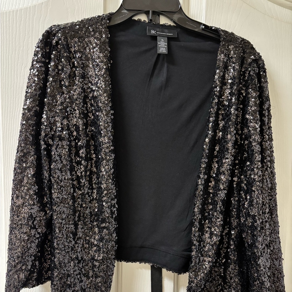 Women's Black Sequin Sweater